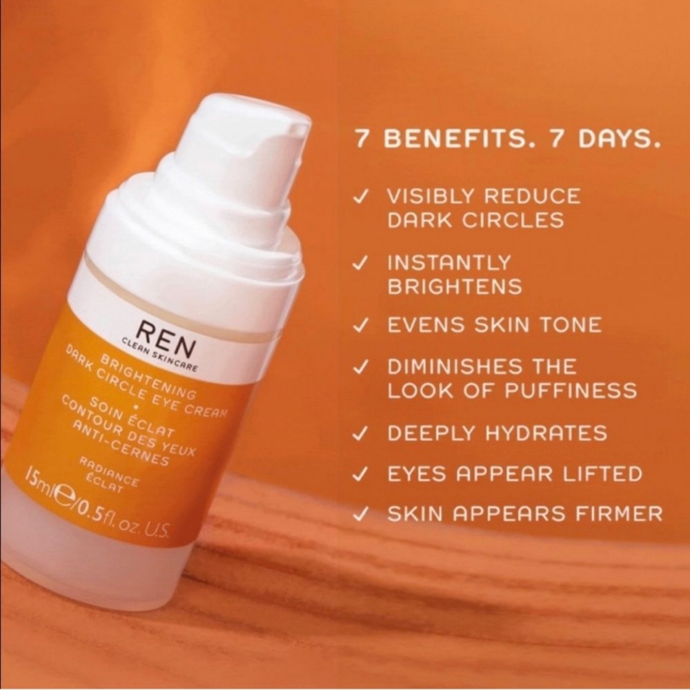 NIB REN CLEAN SKINCARE Brightening Dark Circle Eye Cream Full Size - Picture 3 of 5